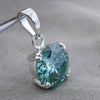 4.35 ct DEW Round Blue Moissanite Certified Pendant in Gold Vermeil Holiday Special