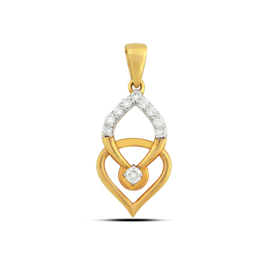 0.26 Ct IGI Certified Natural Diamond Necklace Pendant in 18K Gold for Women