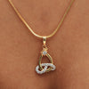 18KT Yellow Gold Pendant And Earrings Set with 0.60 Ct. Diamonds IGI Certified