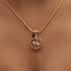 18KT 0.24 Ct. Natural Diamond Pendant And Earrings in  Yellow Gold