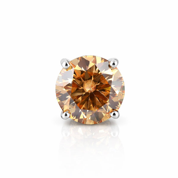 5.20 ct DEW Champagne Moissanite Pendant In Vermeil 925 Silver with Accents for Her Gift
