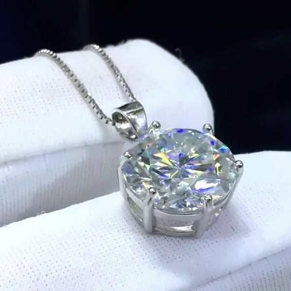18.50 Ct F VS1 Moissanite Pendant in Gold Vermeil Premium Gift for Her Birthday