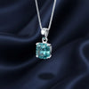 5.50 Ct Blue Moissanite Pendant in Gold Vermeil Certified for Christmas Gift