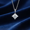 3.50 ct DEW Princess Cut White Moissanite Pendant in – Birthday Gift 18K Gold Plated Ve 18K Gold Plated