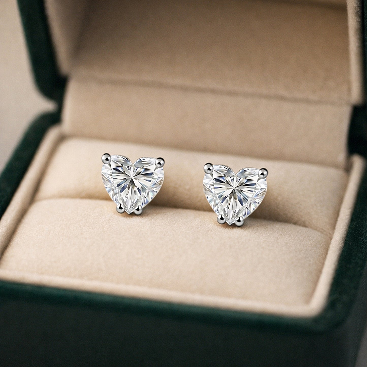 4 ct DEW Certified Treated White Moissanite Solitaire Studs Great Shine 18K Gold Plated