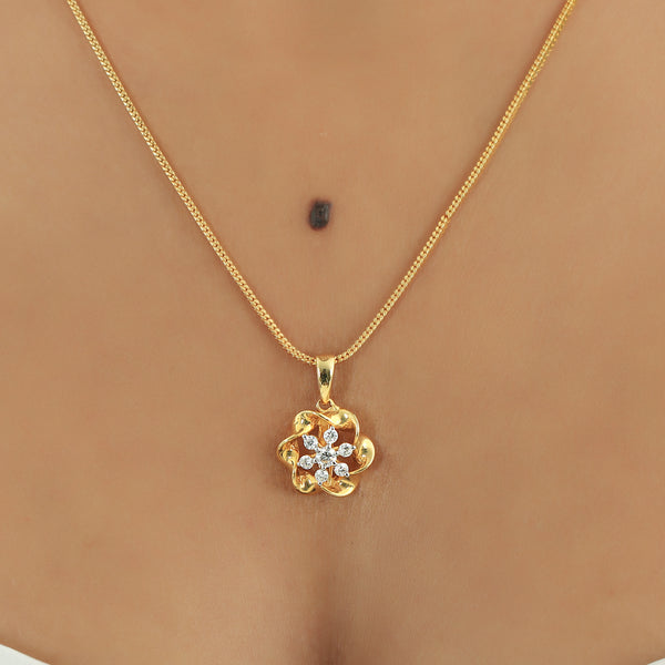 18K Gold Pendant with 0.29 Ct IGI Certified Natural Diamond for Women