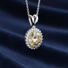 5.70 Ct Champagne Moissanite Pendant in Gold Vermeil Certified for Her Gift