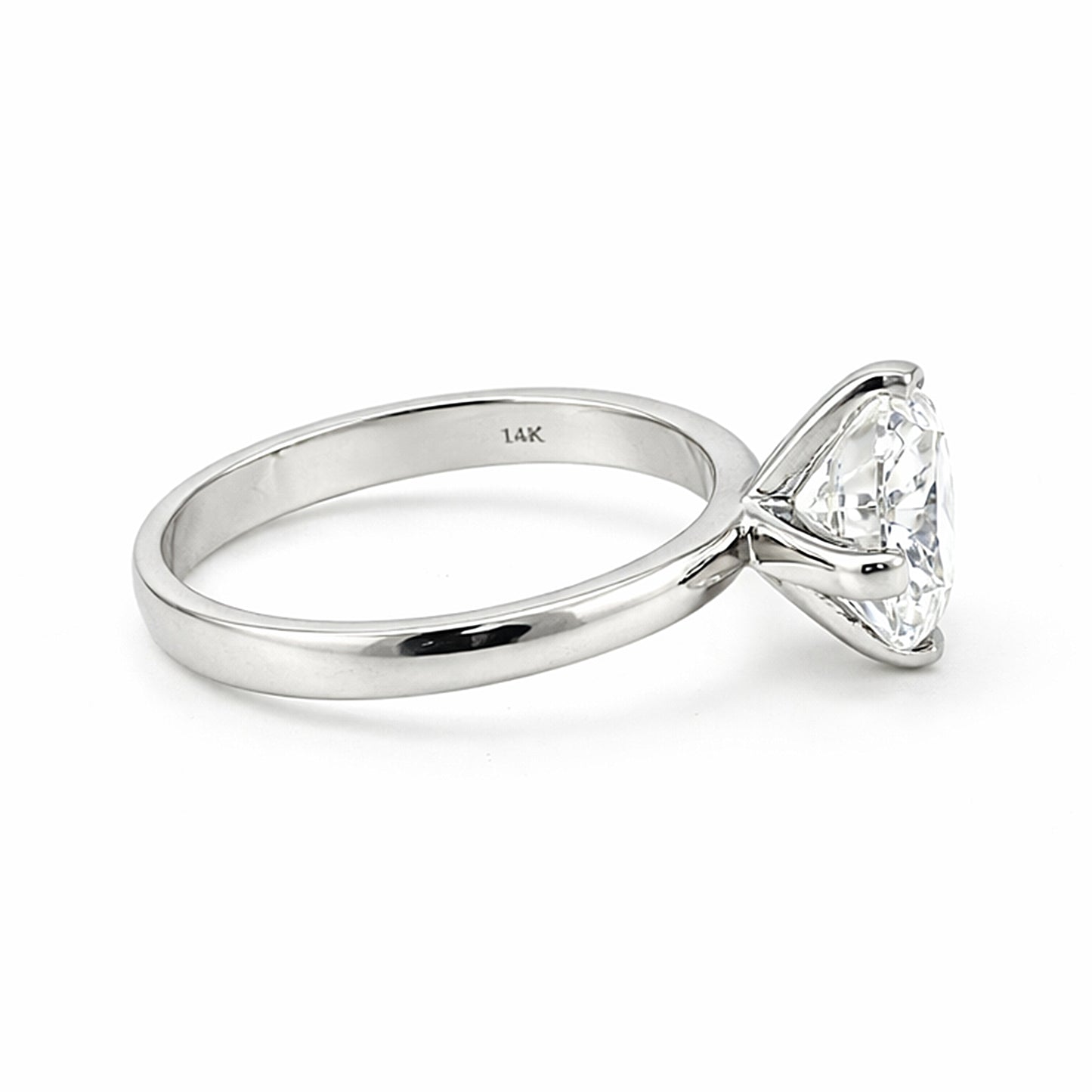 9.40 ct DEW Certified Round Cut White Moissanite Solitaire Ring Gold Vermeil