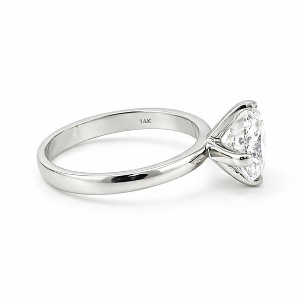 9.40 ct DEW Certified Round Cut White Moissanite Solitaire Ring Gold Vermeil