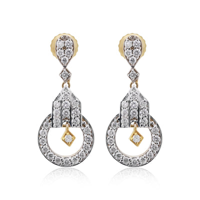 1.05 Ct. IGI Certified Natural Diamond  Dangle Earrings in 18K Yellow Gold