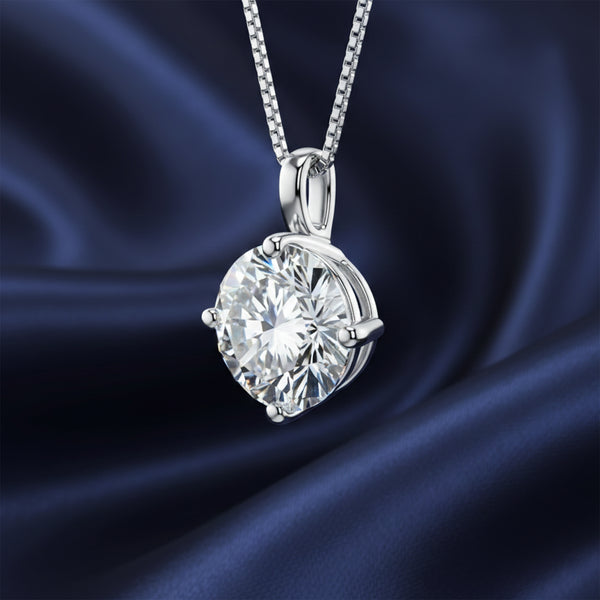 4.20 Ct Certified Moissanite Pendant in Gold Vermeil Ideal Christmas Gift