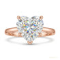 4.00 ct DEW Certified Heart Cut Solitaire White Moissanite In Ring 18K Gold Plated Verm 18K Gold Plated