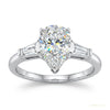 4.00 ct DEW Certified White Pear Moissanite Ring – Wedding Gift Special 18K Gold Plated – white background main image