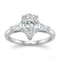 4.00 ct DEW Certified White Pear Moissanite Ring – Wedding Gift Special 18K Gold Plated