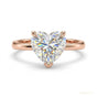4.00 ct DEW Heart Cut White Moissanite Ring Romantic Gift for Her 18K Gold Plated Verme 18K Gold Plated