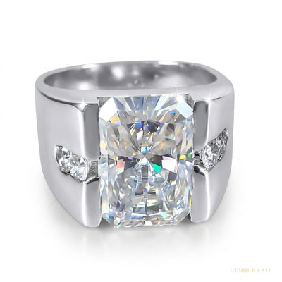 4.00 ct DEW Radiant Cut White Treated Moissanite Solitaire Ring in Cert 18K Gold Plated