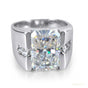 4.00 ct DEW Radiant Cut White Treated Moissanite Solitaire Ring in Cert 18K Gold Plated