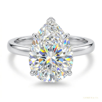 4.10 ct DEW Radiant Cut Off White Moissanite Ring in Certified Shine 18K Gold Plated Ve 18K Gold Plated