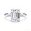 4.15 ct DEW Certified Emerald Cut Off White Moissanite Ring – Festival Gift 18K Gold Plated – white background main image