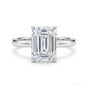 4.15 ct DEW Certified Emerald Cut Off White Moissanite Ring – Festival Gift 18K Gold Plated