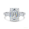 4.20 ct DEW White Emerald Cut Treated Moissanite Solitaire Ring in 18K Gold Plated Verm 18K Gold Plated – white background main image