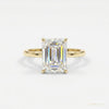4.24 ct DEW Certified Emerald Cut White Moissanite Ring – Gift for Her 18K Gold Plated 18K Gold Plated – white background main image