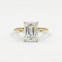 4.24 ct DEW Certified Emerald Cut White Moissanite Ring – Gift for Her 18K Gold Plated 18K Gold Plated