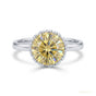 4.25 ct DEW Round Champagne Moissanite Ring in Certified Sparkle 18K Gold Plated Vermei 18K Gold Plated