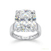 4.35 ct DEW Certified White Moissanite Ring in – Anniversary Gift for Wife 18K Gold Pla 18K Gold Plated – white background main image
