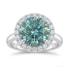 4.40 ct DEW Blue Moissanite Ring July Birthday Gift for Her Sparkling Look 18K Gold Pla 18K Gold Plated – white background main image
