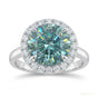 4.40 ct DEW Blue Moissanite Ring July Birthday Gift for Her Sparkling Look 18K Gold Pla 18K Gold Plated