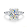 4.50 ct DEW Certified Radiant Cut White Solitaire Moissanite Ring 18K Gold Plated Verme 18K Gold Plated – white background main image