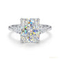 4.50 ct DEW Certified Radiant Cut White Solitaire Moissanite Ring 18K Gold Plated Verme 18K Gold Plated