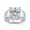 4.50 ct DEW Princess Cut Certified White Moissanite Ring – Wedding Gift in 18K Gold Pla 18K Gold Plated – white background main image