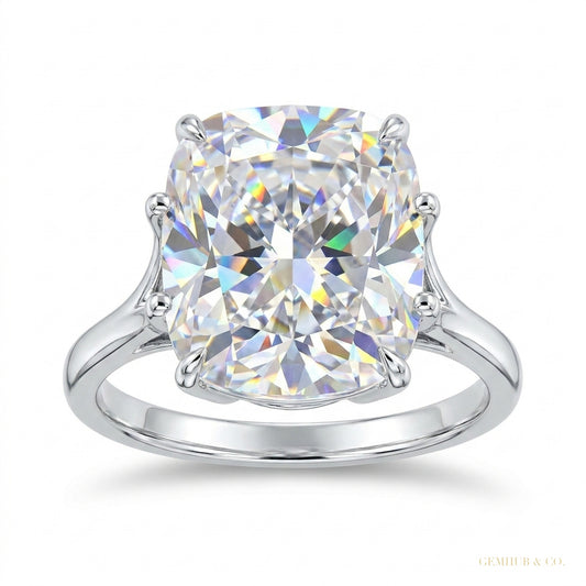 4.50 ct DEW Radiant Cut White Treated Moissanite Solitaire Ring in WOW 18K Gold Plated 18K Gold Plated – white background main image