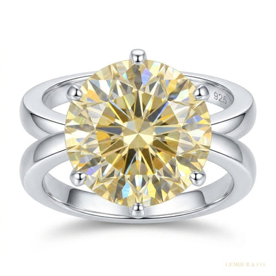 4.55 ct DEW Certified White Moissanite Ring – Birthday Gift for Women – 18K Gold Vermeil
