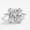 4.70 ct DEW Princess Cut White Moissanite Solitaire Ring – Gift for Her 18K Gold Plated – white background main image
