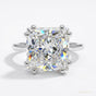4.70 ct DEW Princess Cut White Moissanite Solitaire Ring – Gift for Her 18K Gold Plated