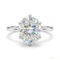 4.85 ct DEW Oval Cut Off White Moissanite Ring in – Certified Sparkler 18K Gold Plated 18K Gold Plated
