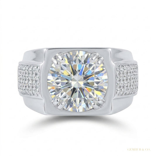 4.90 ct DEW Certified White Moissanite Ring – Wedding Jewelry in 18K Gold Plated Vermei 18K Gold Plated – white background main image
