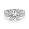 4.90 ct DEW Princess Cut Moissanite Ring Engagement Birthday Gift for Her 18K Gold Plat 18K Gold Plated – white background main image