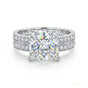 4.90 ct DEW Princess Cut Moissanite Ring Engagement Birthday Gift for Her 18K Gold Plat 18K Gold Plated