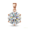 4 ct DEW Certified Round White Moissanite Solitaire Pendant Gold Vermeil Pendant – white background main image