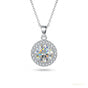4.50 ct DEW Certified F VS1 White Moissanite Pendant in Gold Vermeil Labor Day Gift