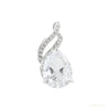 Moissanite 4.5 ct DEW Pear Moisanite Pendant White Gold Finish Free Chain Included Gold Vermeil – white background main image