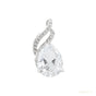 Moissanite 4.5 ct DEW Pear Moisanite Pendant White Gold Finish Free Chain Included Gold Vermeil