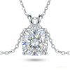 4.60 ct DEW Certified Cushion Cut White Moissanite Solitaire Pendant In Vermeil – white background main image