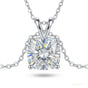 4.60 ct DEW Certified Cushion Cut White Moissanite Solitaire Pendant In Vermeil
