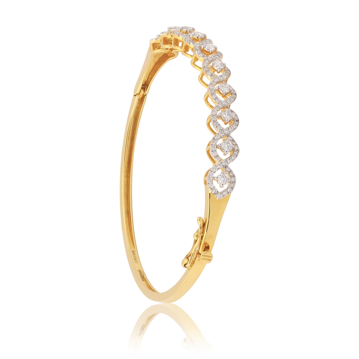 IGI Certified 18K Gold Natural Diamond Bracelet 1.34 CT G-H Color Clarity VS
