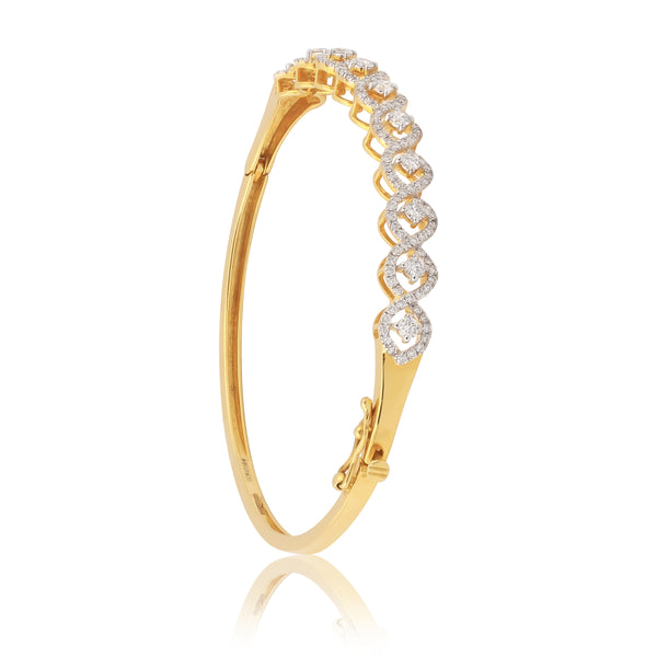 IGI Certified 18K Gold Natural Diamond Bracelet 1.34 CT G-H Color Clarity VS